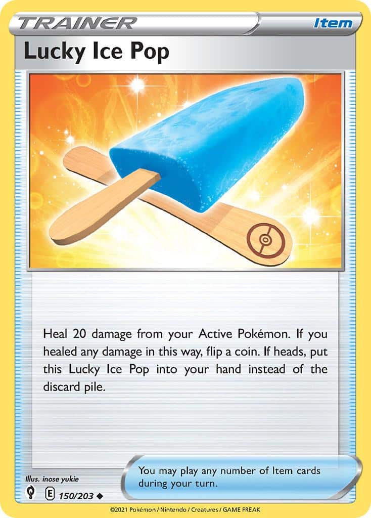 2021 Pokemon Trading Card Game Evolving Skies Price List 150 Lucky Ice Pop