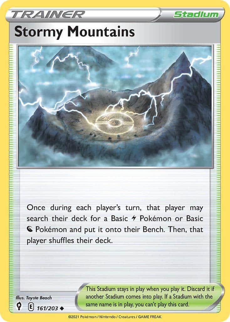 2021 Pokemon Trading Card Game Evolving Skies Price List 161 Stormy Mountains