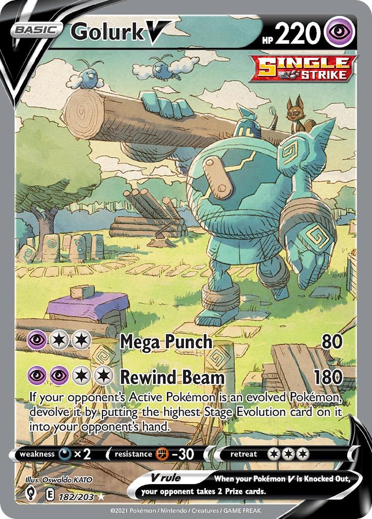 2021 Pokemon Trading Card Game Evolving Skies Price List 182 Golurk V