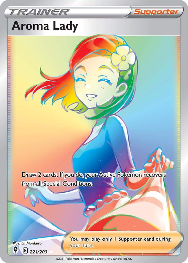 2021 Pokemon Trading Card Game Evolving Skies Price List 221 Aroma Lady