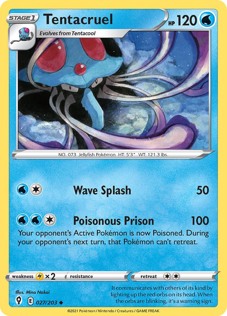 2021 Pokemon Trading Card Game Evolving Skies Set List 027 Tentacruel