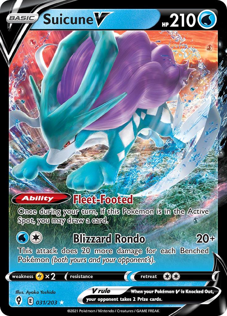 2021 Pokemon Trading Card Game Evolving Skies Set List 031 Suicune V