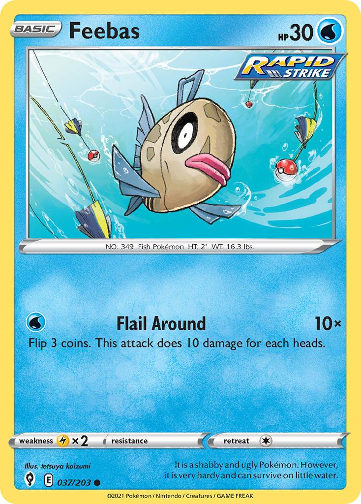 2021 Pokemon Trading Card Game Evolving Skies Set List 037 Feebas