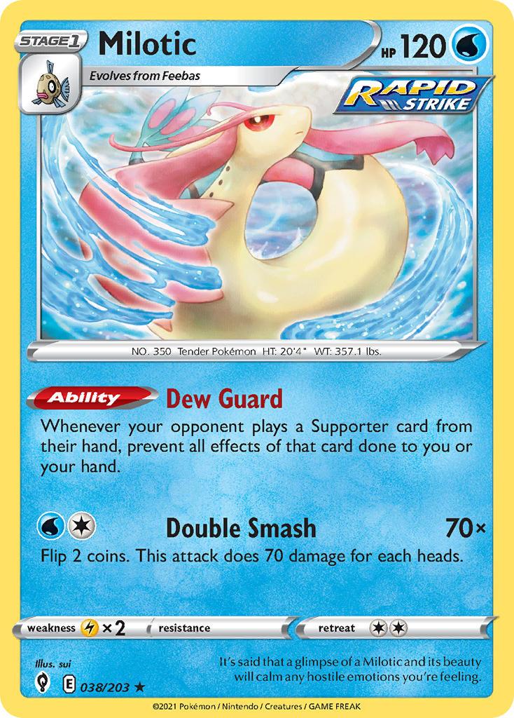 2021 Pokemon Trading Card Game Evolving Skies Set List 038 Milotic