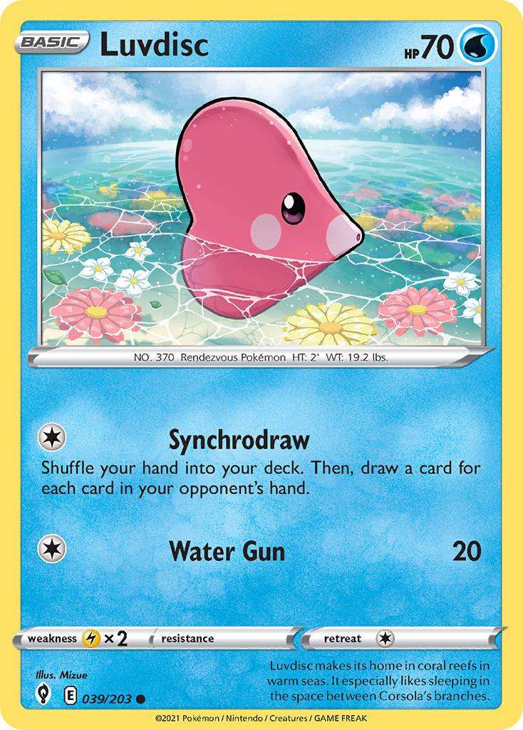 2021 Pokemon Trading Card Game Evolving Skies Set List 039 Luvdisc