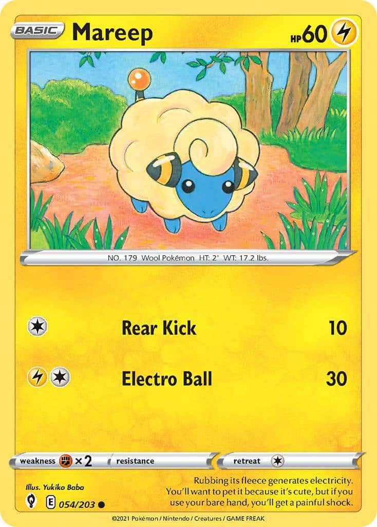 2021 Pokemon Trading Card Game Evolving Skies Set List 054 Mareep