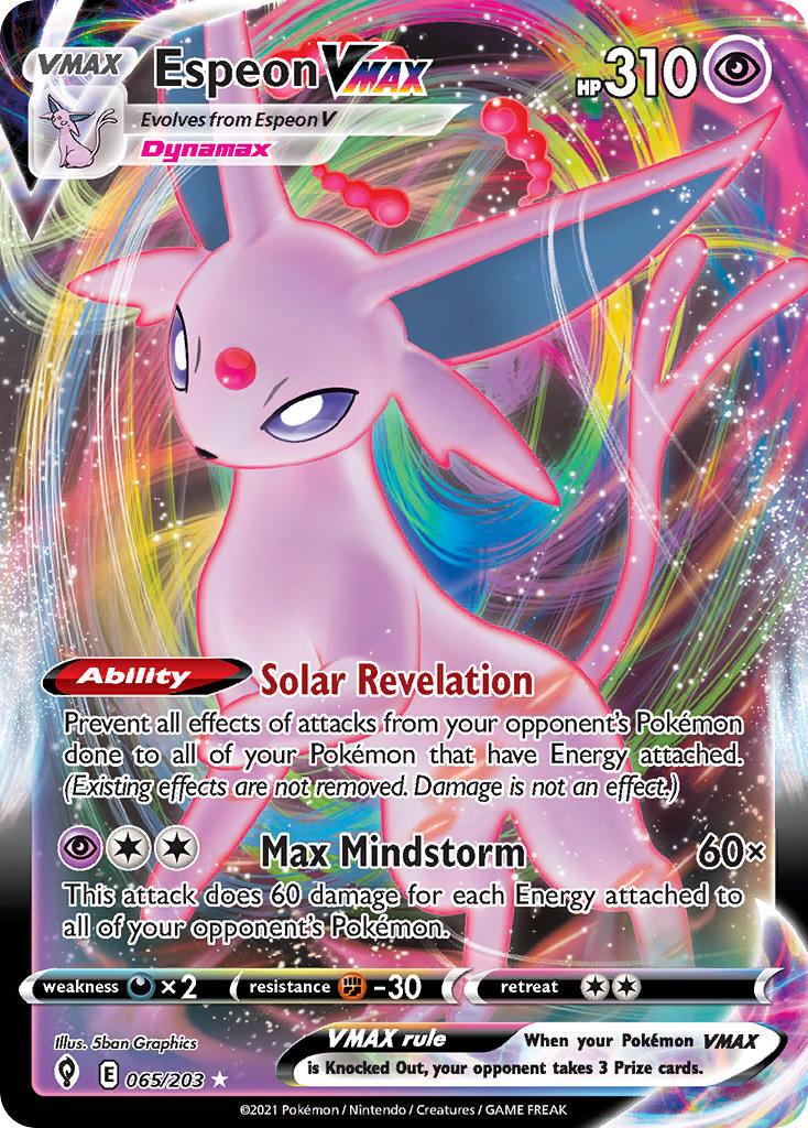 2021 Pokemon Trading Card Game Evolving Skies Set List 065 Espeon VMAX