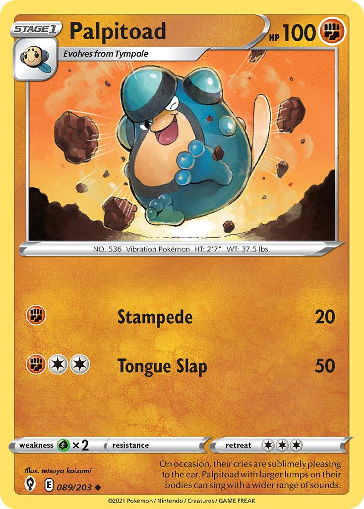 2021 Pokemon Trading Card Game Evolving Skies Set List 089 Palpitoad