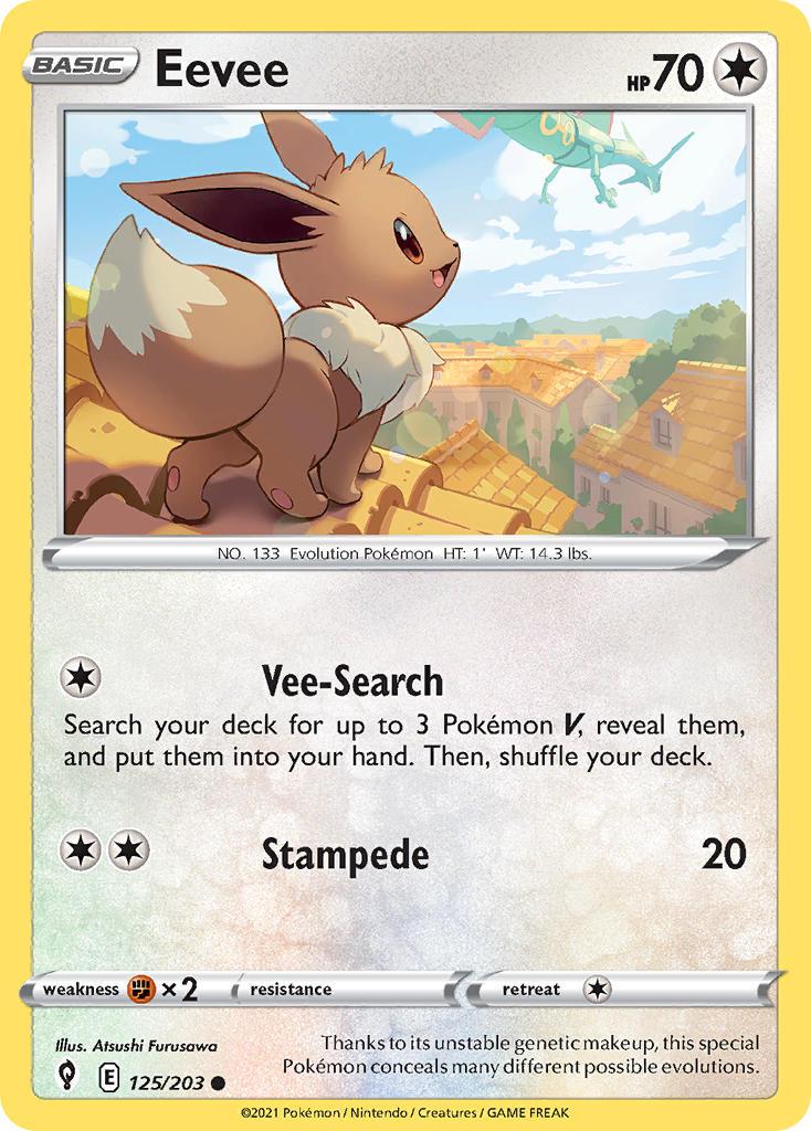 2021 Pokemon Trading Card Game Evolving Skies Set List 125 Eevee