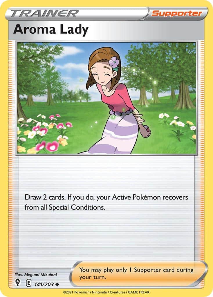 2021 Pokemon Trading Card Game Evolving Skies Set List 141 Aroma Lady