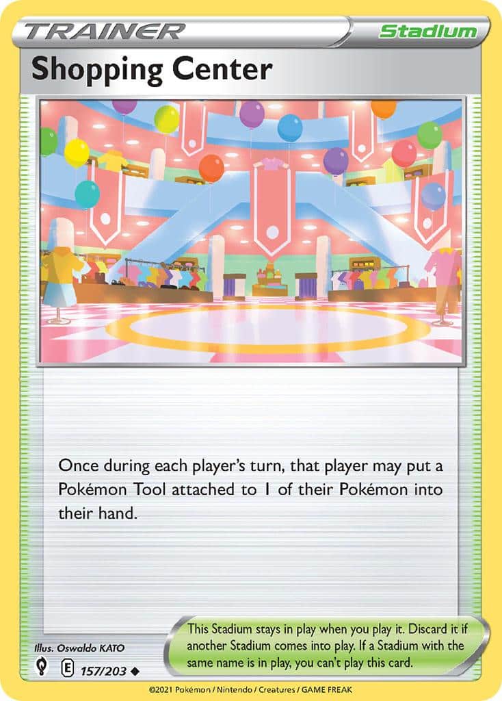 2021 Pokemon Trading Card Game Evolving Skies Set List 157 Shopping Center