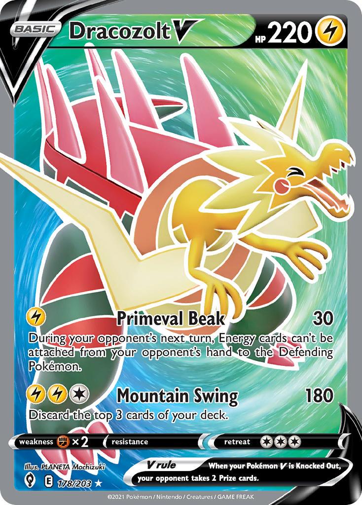 2021 Pokemon Trading Card Game Evolving Skies Set List 178 Dracozolt V