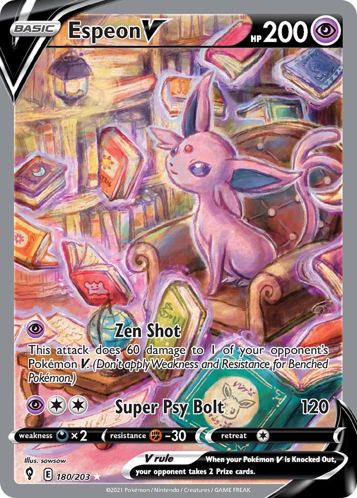 2021 Pokemon Trading Card Game Evolving Skies Set List 180 Espeon V