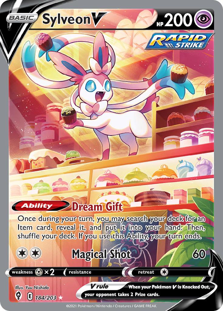 2021 Pokemon Trading Card Game Evolving Skies Set List 184 Sylveon V