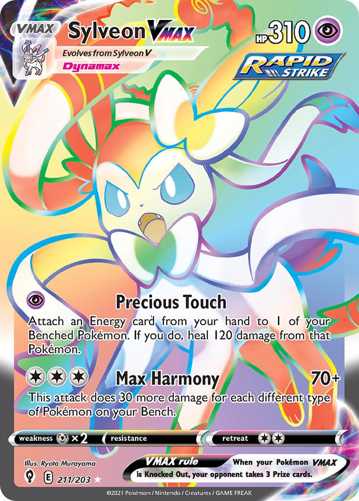 2021 Pokemon Trading Card Game Evolving Skies Set List 211 Sylveon VMAX