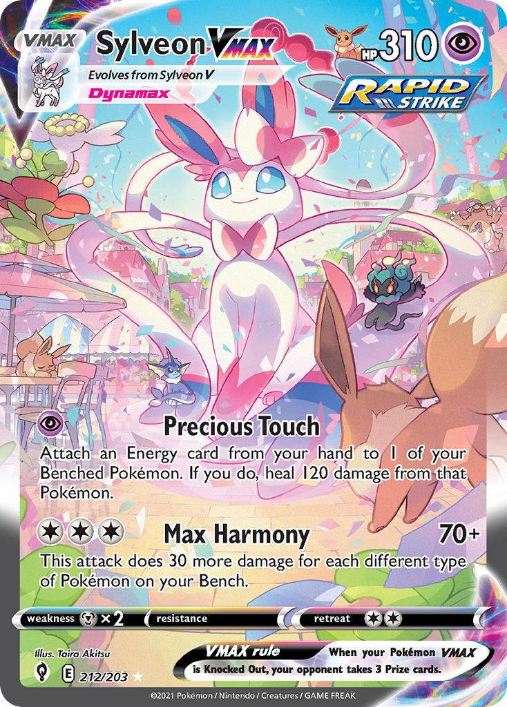 2021 Pokemon Trading Card Game Evolving Skies Set List 212 Sylveon VMAX