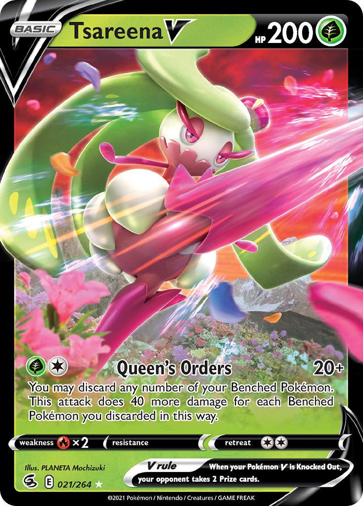 2021 Pokemon Trading Card Game Fusion Strike Price List 021 Tsareena V