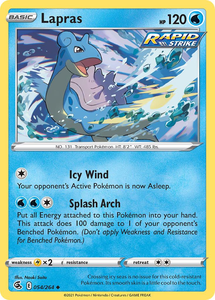 2021 Pokemon Trading Card Game Fusion Strike Price List 054 Lapras