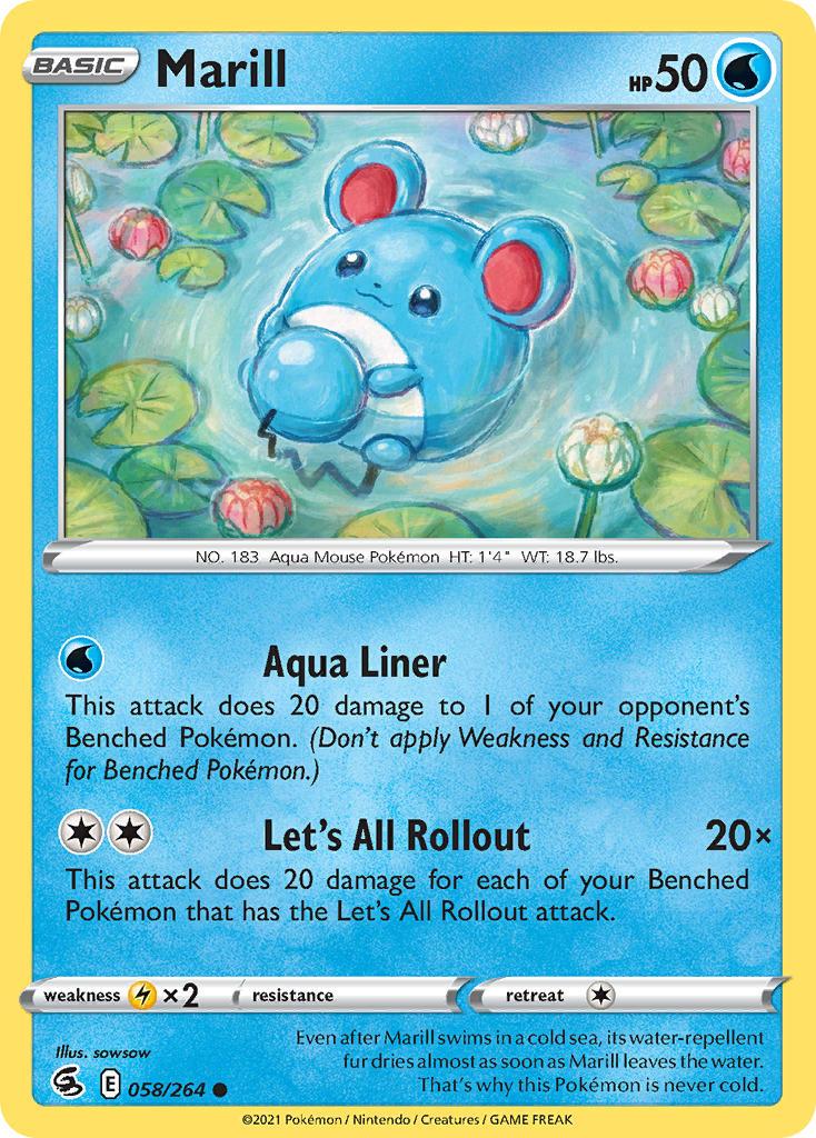 2021 Pokemon Trading Card Game Fusion Strike Price List 058 Marill