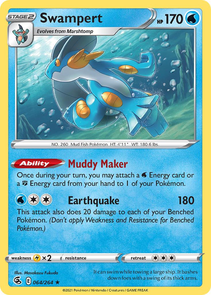 2021 Pokemon Trading Card Game Fusion Strike Price List 064 Swampert