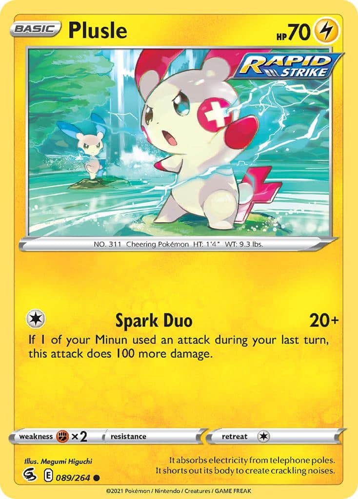 2021 Pokemon Trading Card Game Fusion Strike Price List 089 Plusle