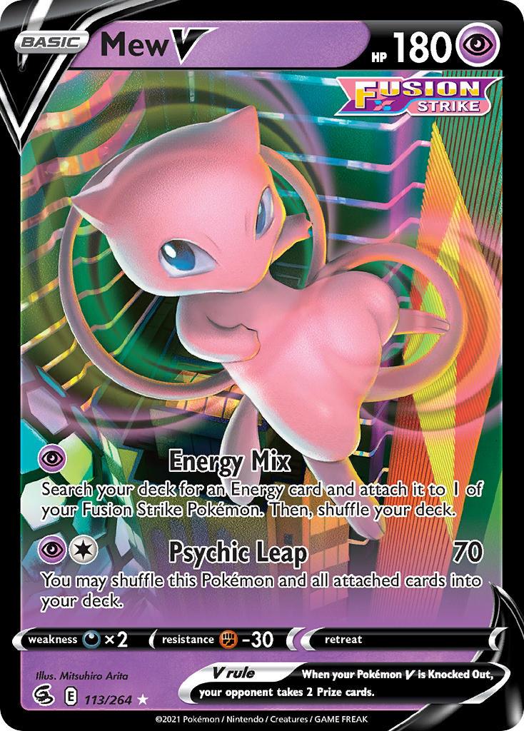 2021 Pokemon Trading Card Game Fusion Strike Price List 113 Mew V