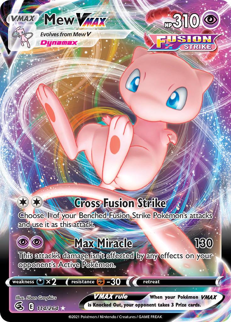 2021 Pokemon Trading Card Game Fusion Strike Price List 114 Mew VMAX