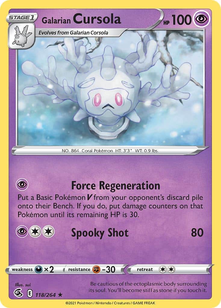 2021 Pokemon Trading Card Game Fusion Strike Price List 118 Galarian Cursola