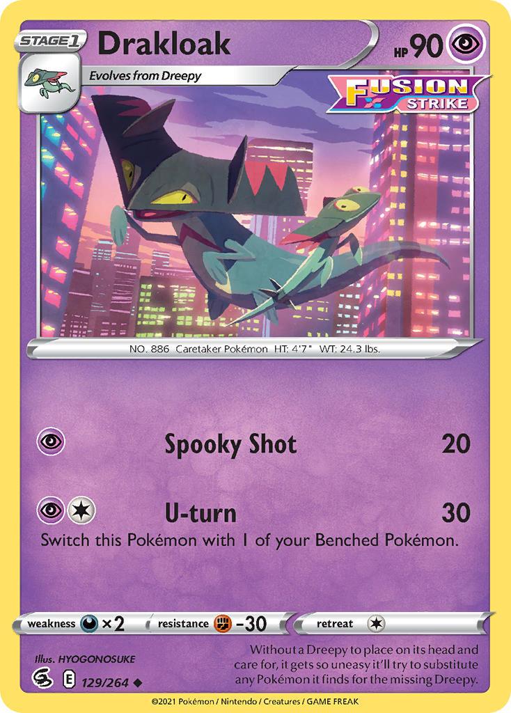 2021 Pokemon Trading Card Game Fusion Strike Price List 129 Drakloak