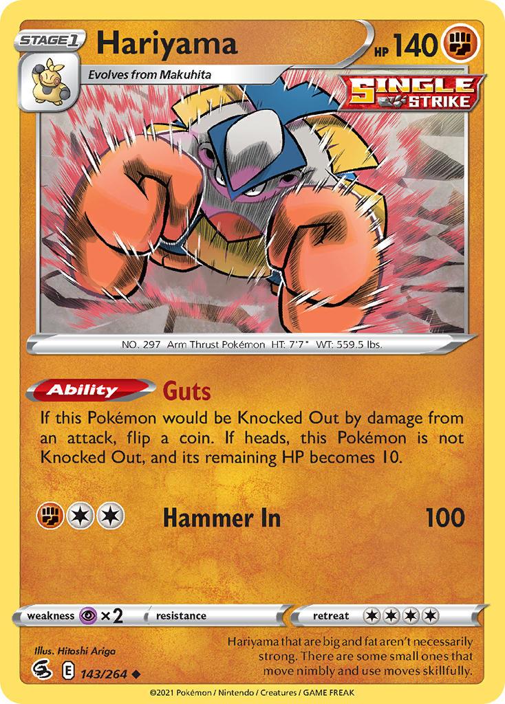 2021 Pokemon Trading Card Game Fusion Strike Price List 143 Hariyama