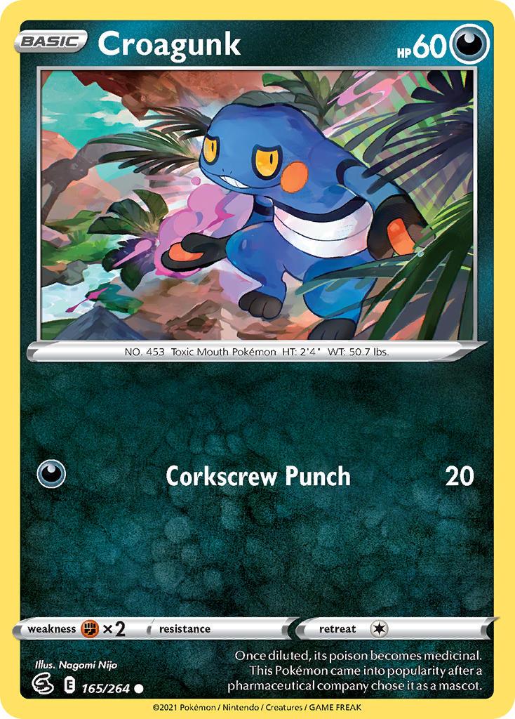 2021 Pokemon Trading Card Game Fusion Strike Price List 165 Croagunk