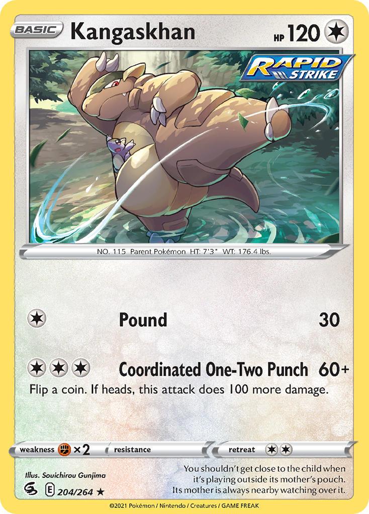 2021 Pokemon Trading Card Game Fusion Strike Price List 204 Kangaskhan