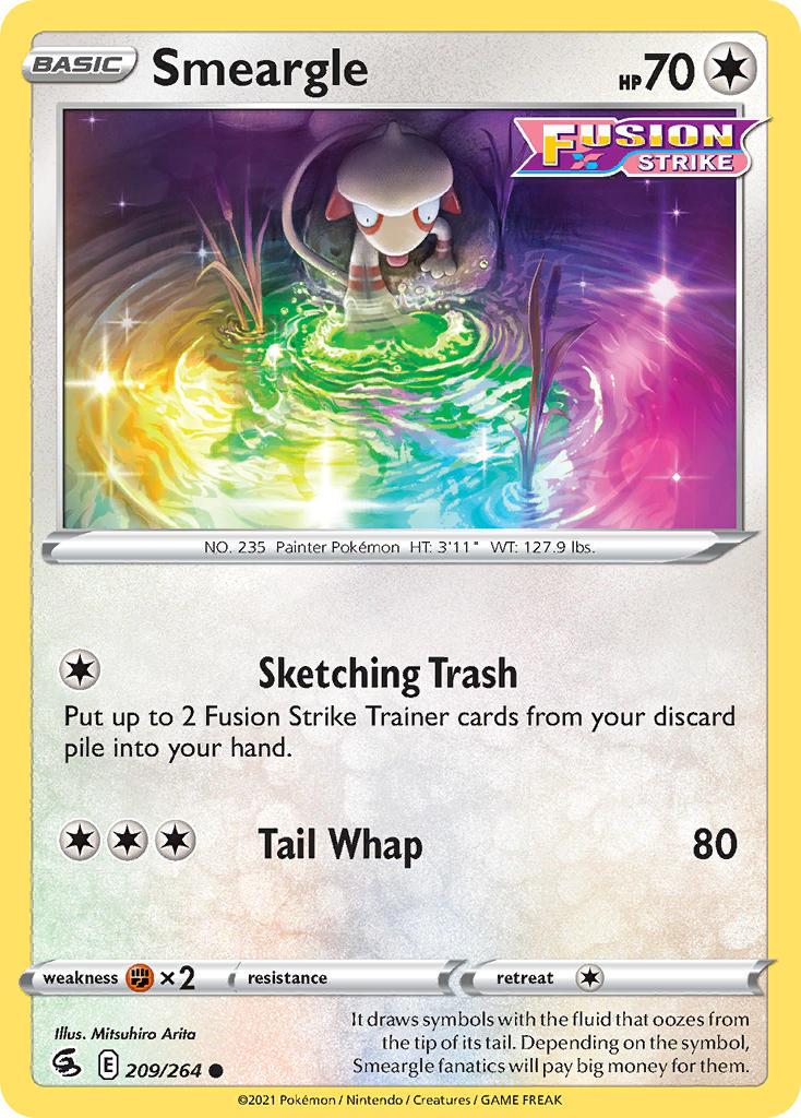 2021 Pokemon Trading Card Game Fusion Strike Price List 209 Smeargle