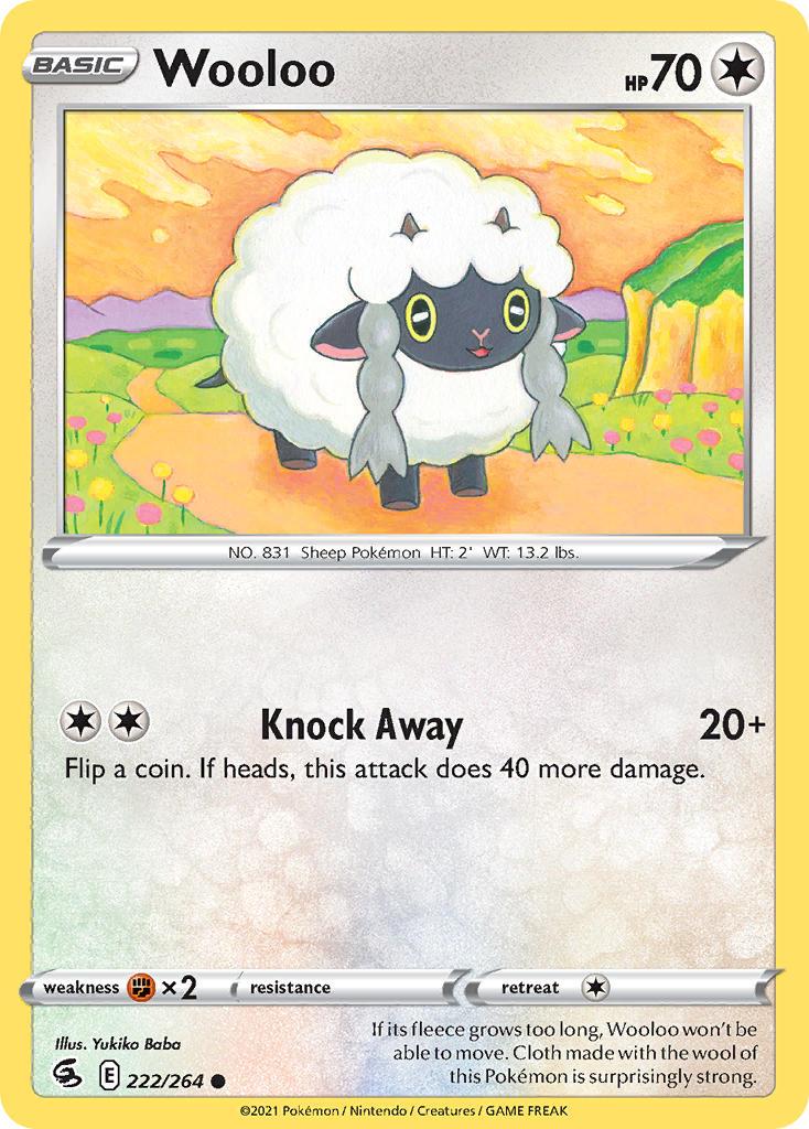 2021 Pokemon Trading Card Game Fusion Strike Price List 222 Wooloo