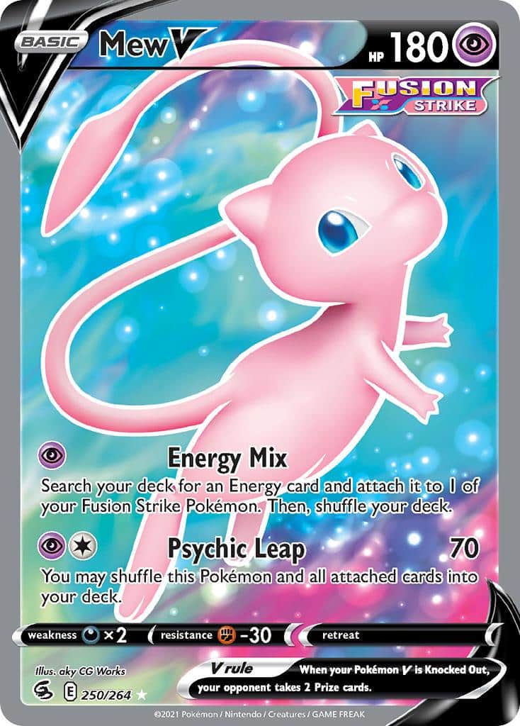 2021 Pokemon Trading Card Game Fusion Strike Price List 250 Mew V