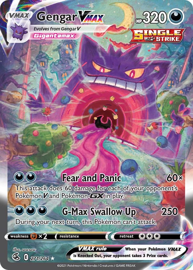 2021 Pokemon Trading Card Game Fusion Strike Price List 271 Gengar VMAX