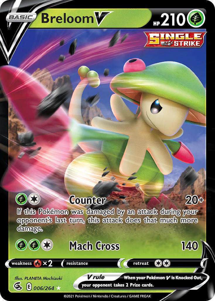 2021 Pokemon Trading Card Game Fusion Strike Set List 006 Breloom V