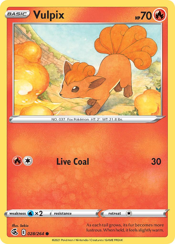 2021 Pokemon Trading Card Game Fusion Strike Set List 028 Vulpix