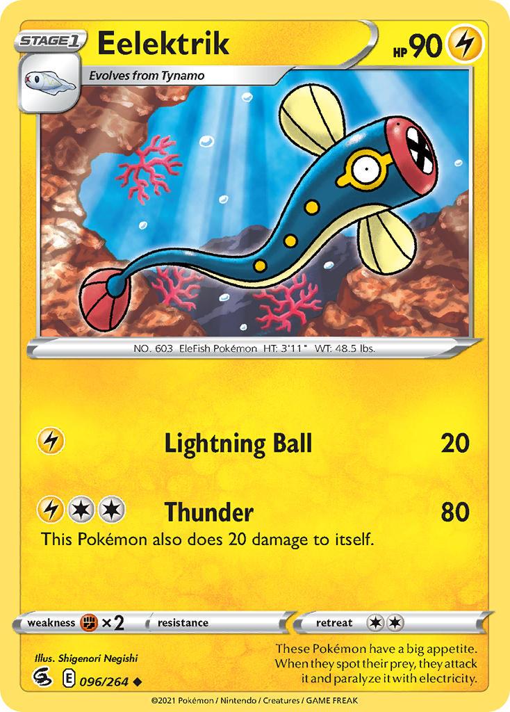 2021 Pokemon Trading Card Game Fusion Strike Set List 096 Eelektrik