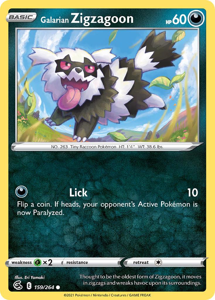 2021 Pokemon Trading Card Game Fusion Strike Set List 159 Galarian Zigzagoon