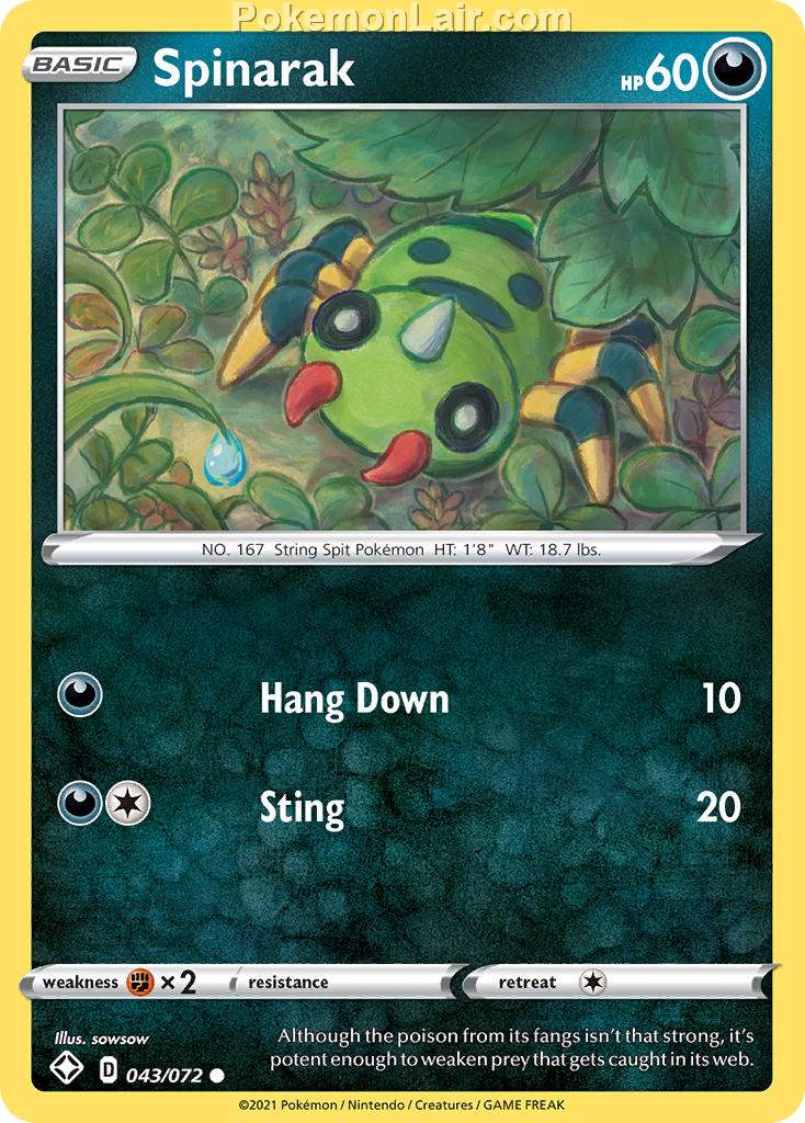 2021 Pokemon Trading Card Game Shining Fates Price List – 43 Spinarak