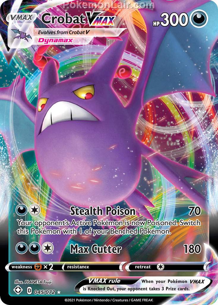 2021 Pokemon Trading Card Game Shining Fates Price List – 45 Crobat VMAX