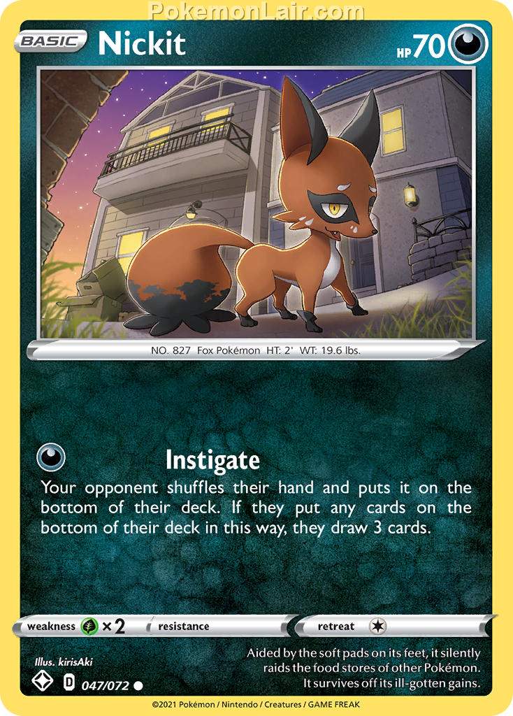 2021 Pokemon Trading Card Game Shining Fates Price List – 47 Nickit