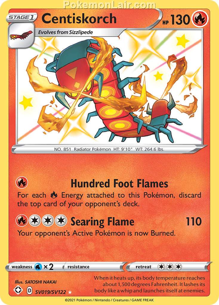 2021 Pokemon Trading Card Game Shining Fates Price List – SV019 Centiskorch