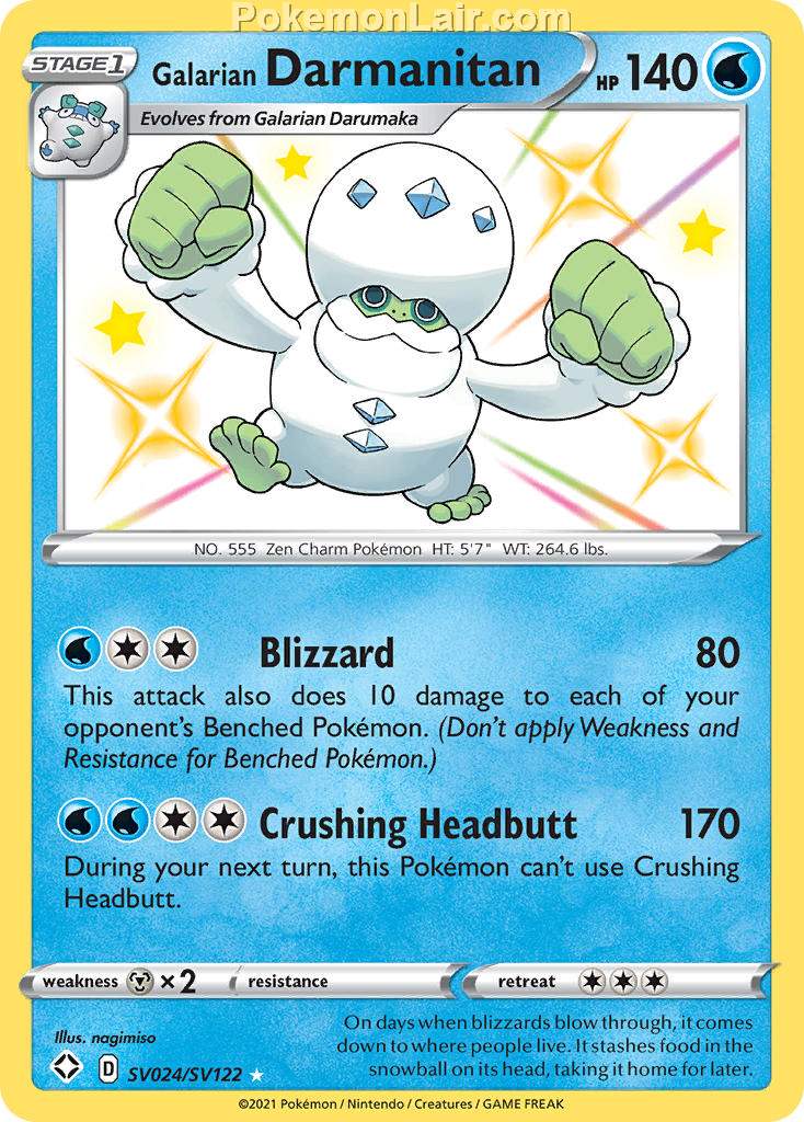 2021 Pokemon Trading Card Game Shining Fates Price List – SV024 Galarian Darmanitan