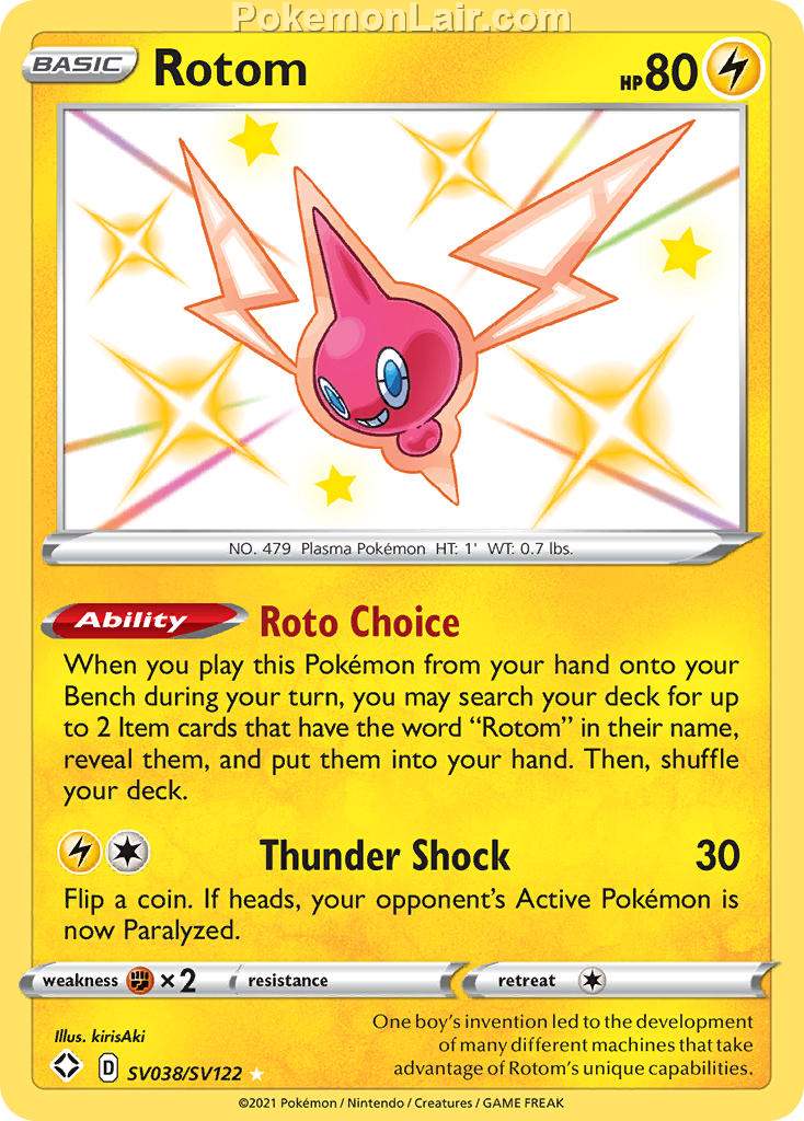 2021 Pokemon Trading Card Game Shining Fates Price List – SV038 Rotom