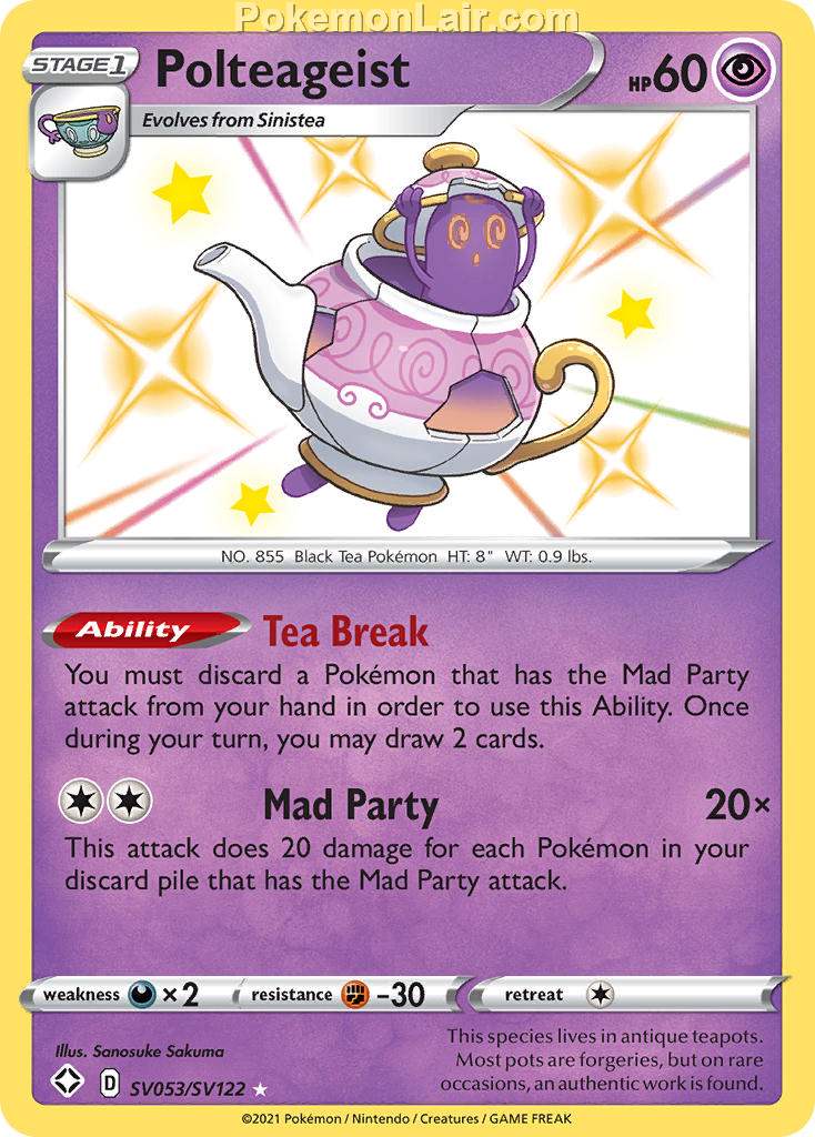 2021 Pokemon Trading Card Game Shining Fates Price List – SV053 Polteageist