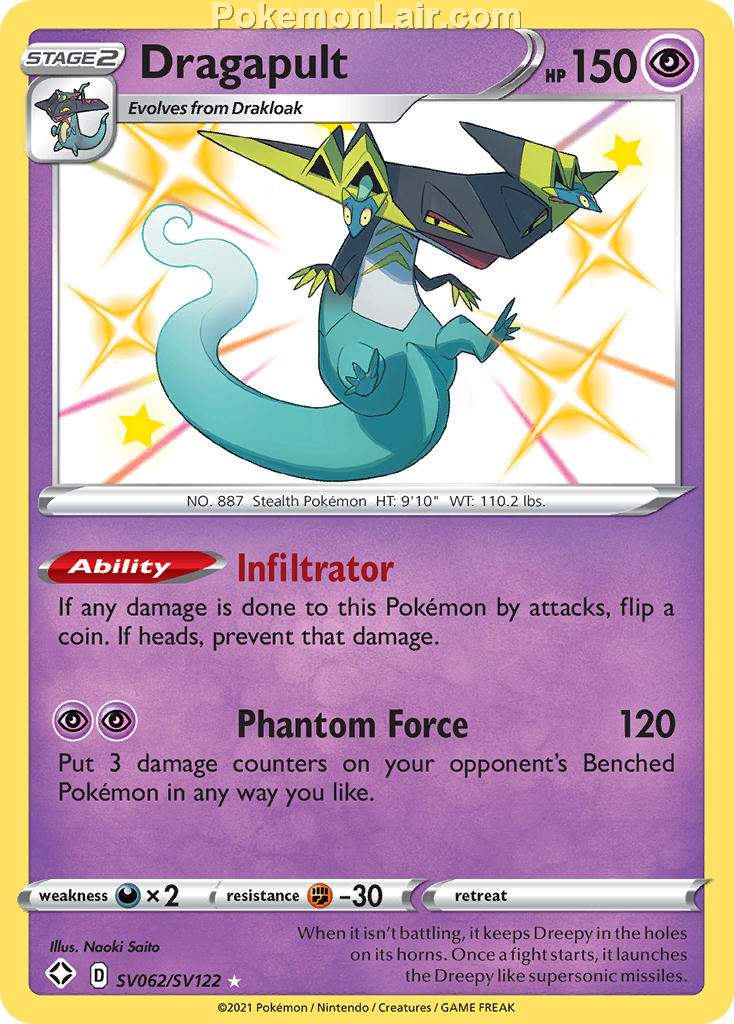 2021 Pokemon Trading Card Game Shining Fates Price List – SV062 Dragapult