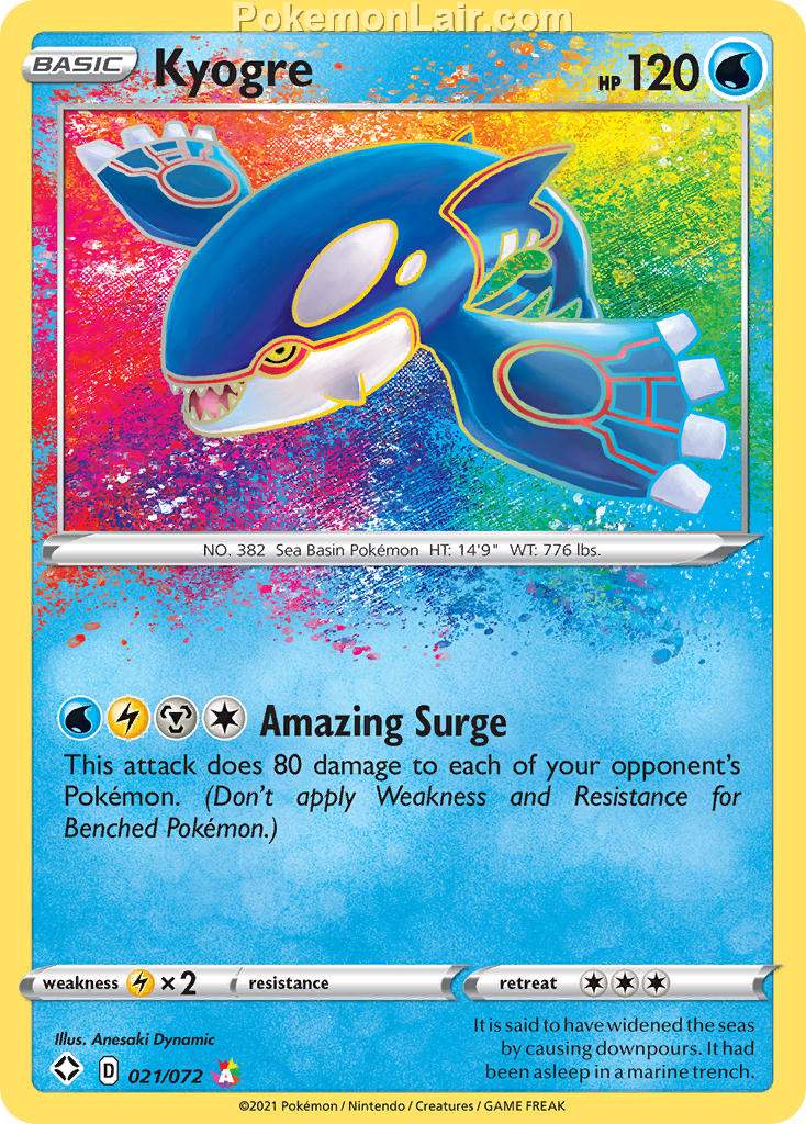 2021 Pokemon Trading Card Game Shining Fates Set List – 21 Kyogre