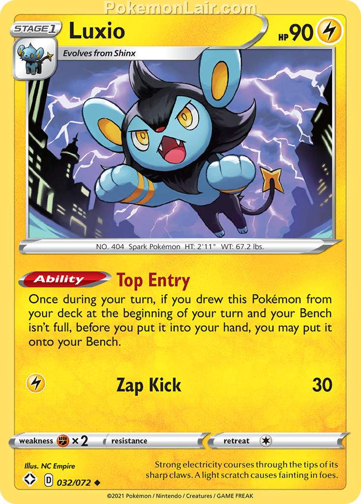 2021 Pokemon Trading Card Game Shining Fates Set List – 32 Luxio